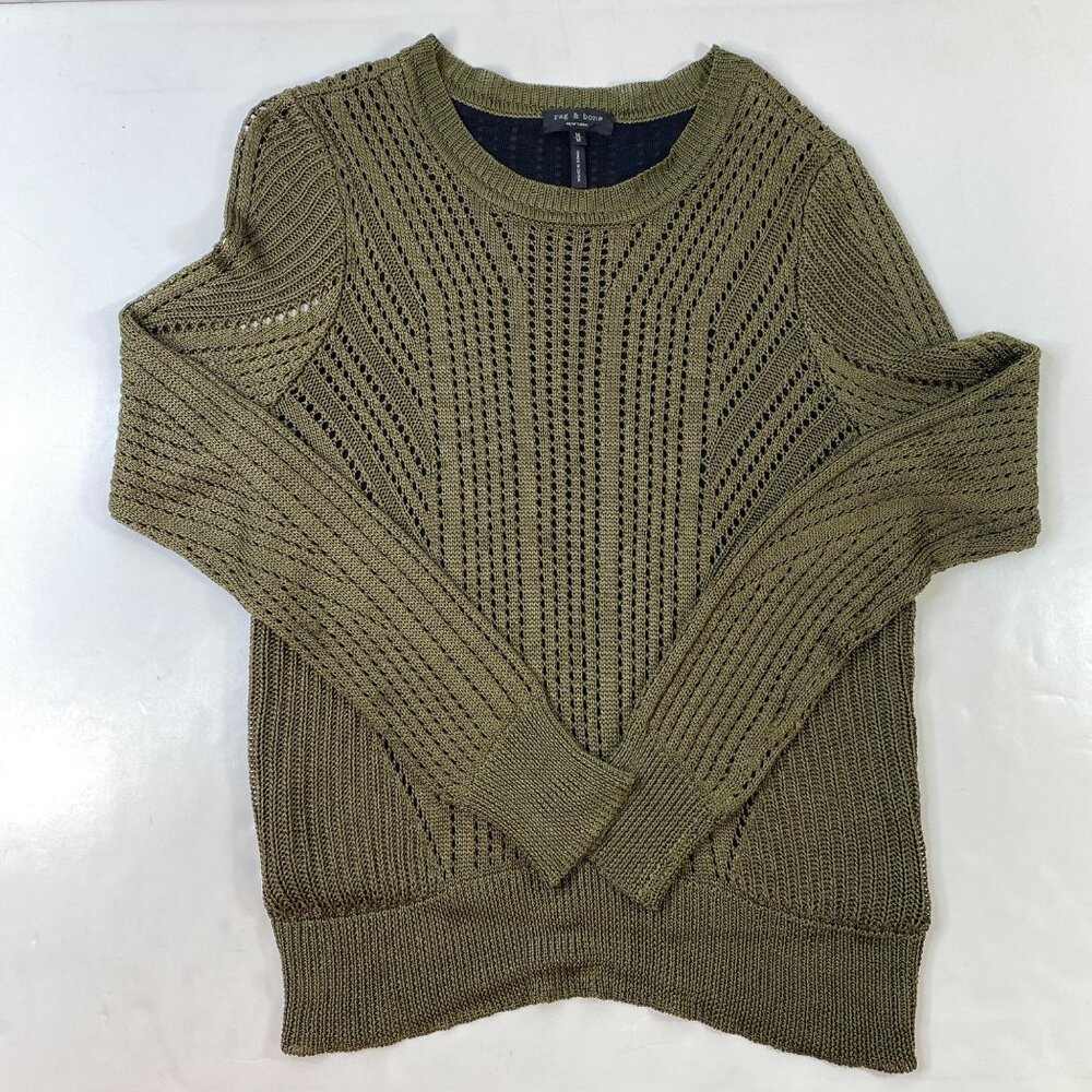 Rag & Bone Womens Olive Green Knit Sweater Size Medium